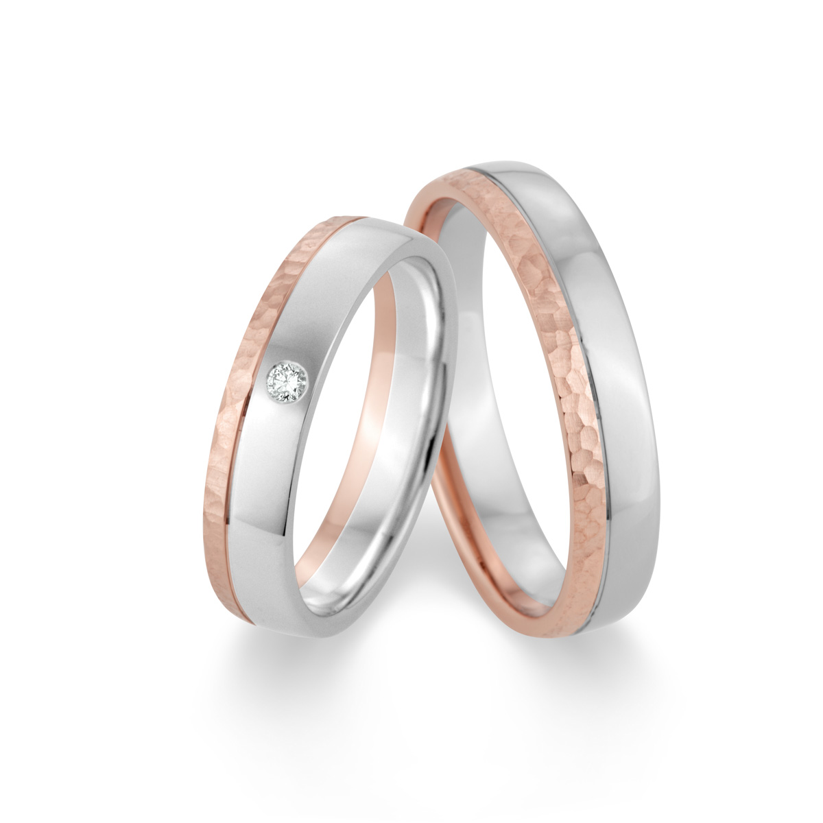 Trauringe / Eheringe 333 Rotgold, Weißgold+Pd 514794-45