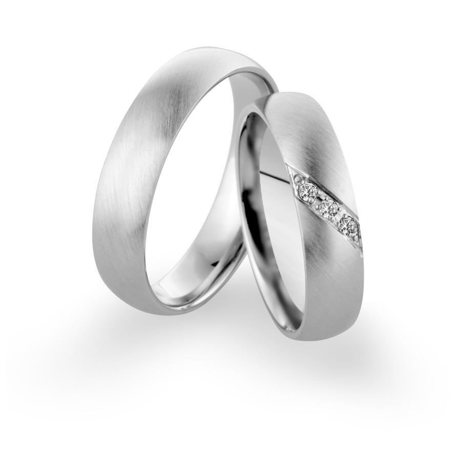 Trauringe / Eheringe 585 Weißgold+Pd 517317-50