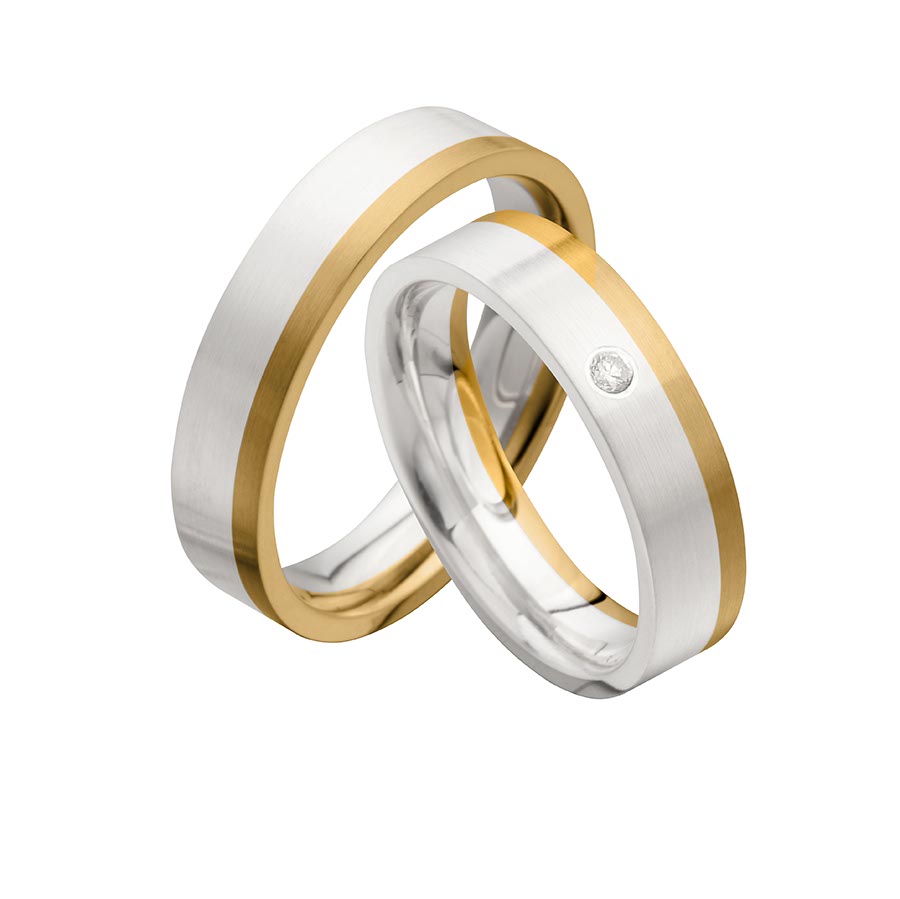 Trauringe / Eheringe 500 Palladium, 333 Gelbgold 518104-50