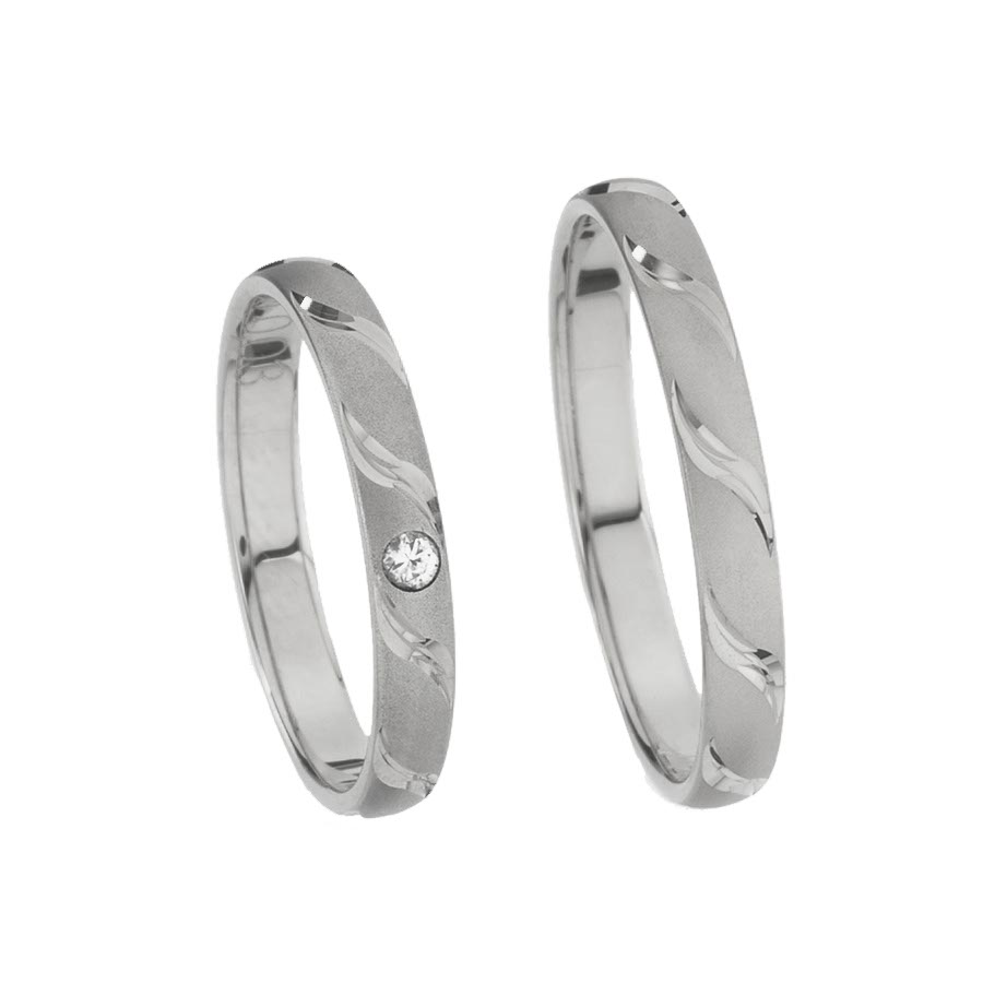 Trauringe / Eheringe 585 Weißgold+Pd 512576-30