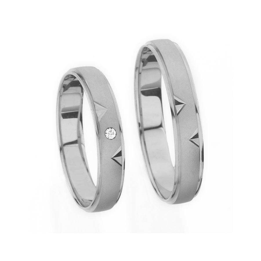 Trauringe / Eheringe 585 Weißgold+Pd 515150-40